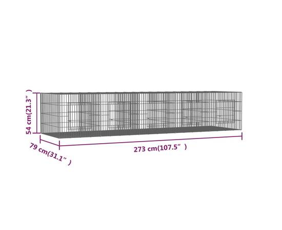 Cușcă pentru iepuri, 5 panouri, 217x79x54 cm, fier galvanizat, 7 image