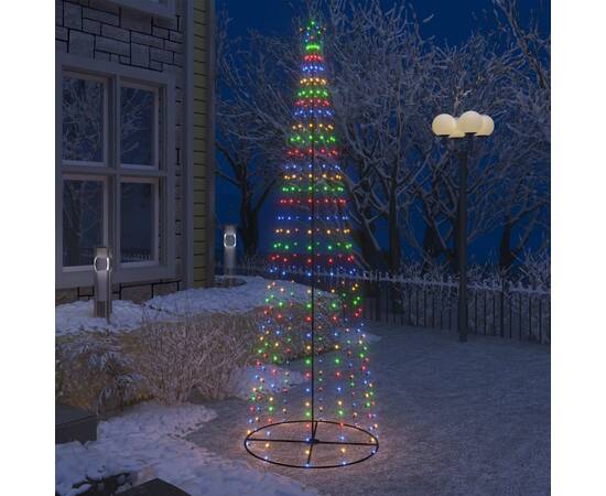 Decorațiune brad crăciun conic 330 led-uri colorate 100x300 cm