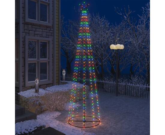 Decorațiune brad crăciun conic 400 led-uri colorate 100x360 cm