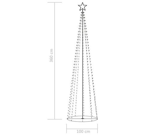 Decorațiune brad crăciun conic 400 led-uri colorate 100x360 cm, 7 image