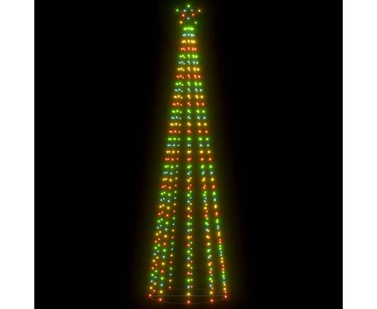 Decorațiune brad crăciun conic 400 led-uri colorate 100x360 cm, 4 image