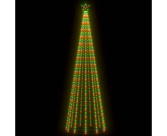 Decorațiune brad crăciun conic 752 led-uri colorate 160x500 cm, 4 image