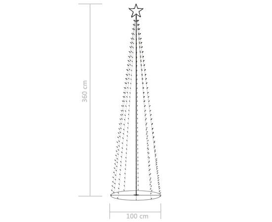 Decorațiune brad de crăciun conic 400 led-uri alb cald 100x360 cm, 7 image