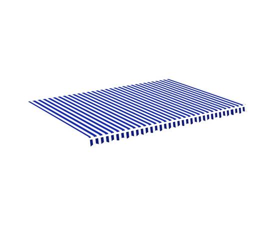 Pânză de rezervă copertină, albastru și alb, 5x3,5 m, 2 image