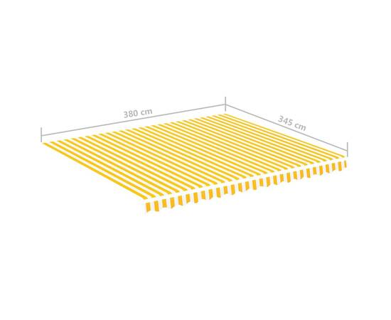 Pânză de rezervă copertină, galben și alb, 4x3,5 m, 6 image