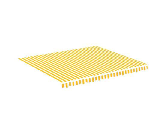 Pânză de rezervă copertină, galben și alb, 4x3,5 m, 2 image