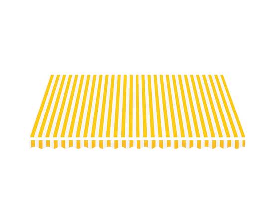 Pânză de rezervă copertină, galben și alb, 4x3,5 m, 3 image
