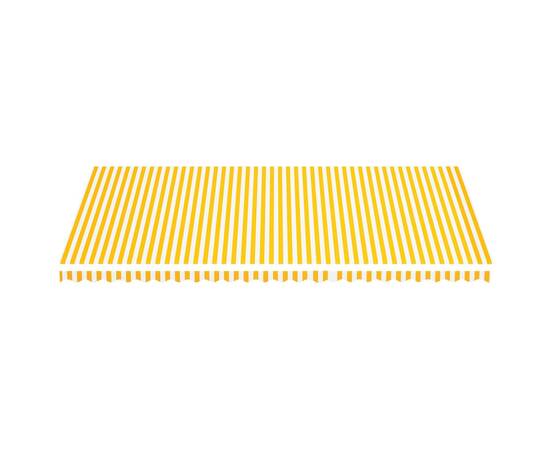 Pânză de rezervă copertină, galben și alb, 6x3,5 m, 3 image