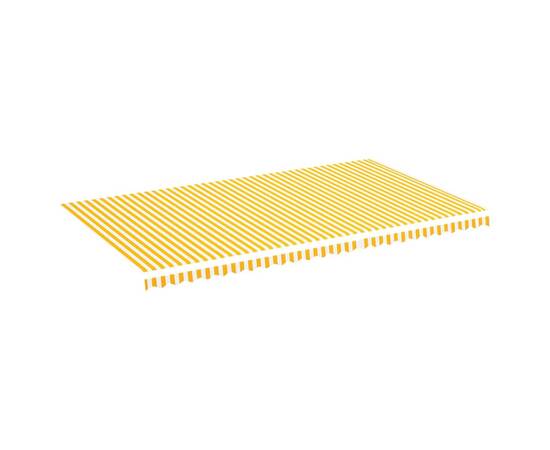 Pânză de rezervă copertină, galben și alb, 6x3,5 m, 2 image