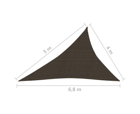Pânză parasolar, maro, 4x5x6,8 m, hdpe, 160 g/m², 6 image