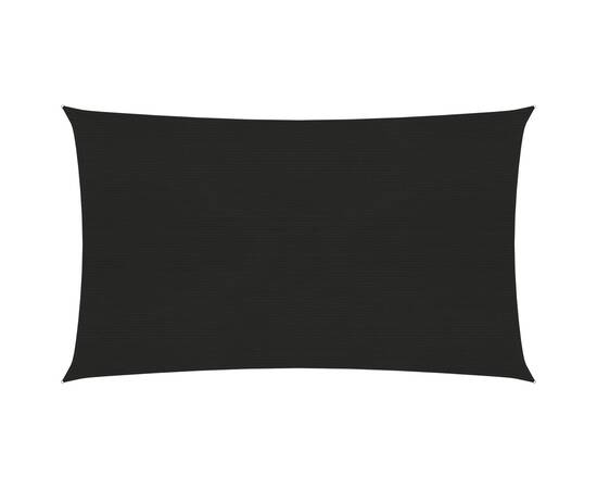 Pânză parasolar, negru, 2x5 m, hdpe, 160 g/m²