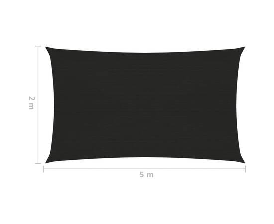 Pânză parasolar, negru, 2x5 m, hdpe, 160 g/m², 6 image