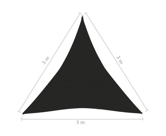 Pânză parasolar, negru, 3x3x3 m, hdpe, 160 g/m², 6 image