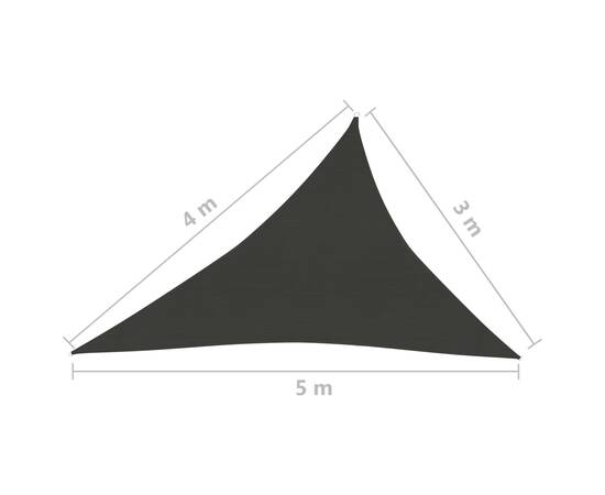 Pânză parasolar, negru, 3x4x5 m, hdpe, 160 g/m², 6 image