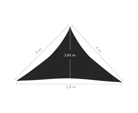 Pânză parasolar, negru, 4x4x5,8 m, hdpe, 160 g/m², 6 image