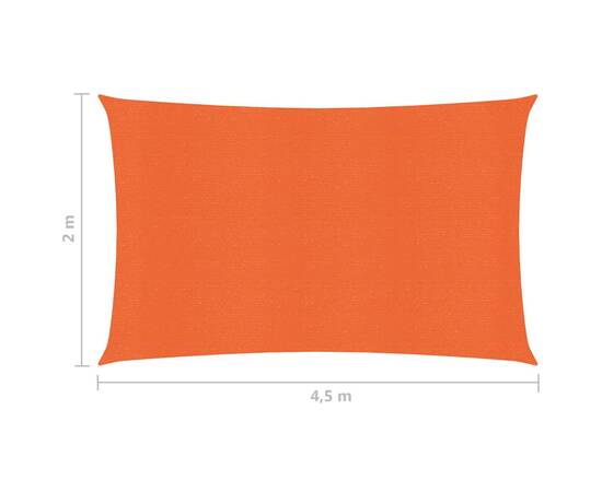 Pânză parasolar, portocaliu, 2x4,5 m, hdpe, 160 g/m², 6 image