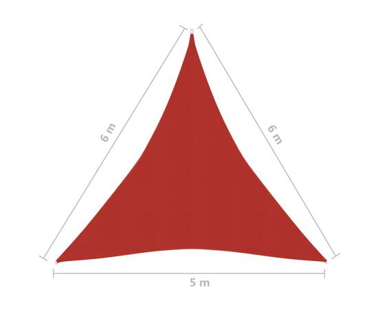 Pânză parasolar, roșu, 5x6x6 m, hdpe, 160 g/m², 6 image