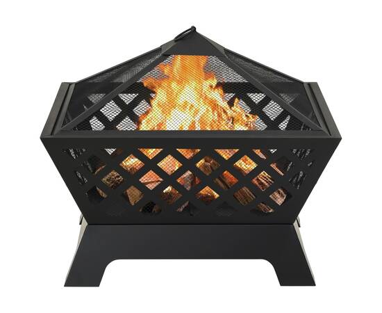 Vatră de foc cu vătrai, 64 cm, oțel, xxl, 3 image