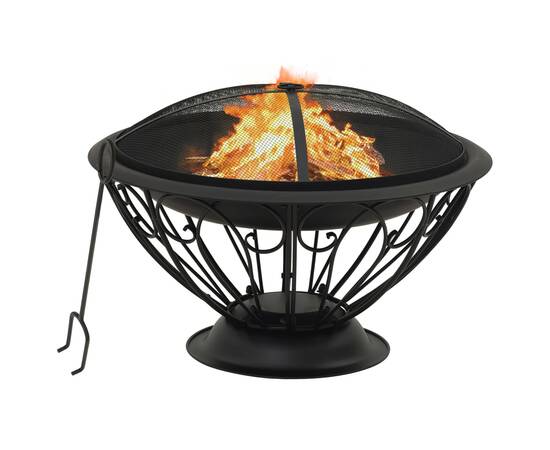 Vatră de foc cu vătrai, 75 cm, oțel, xxl