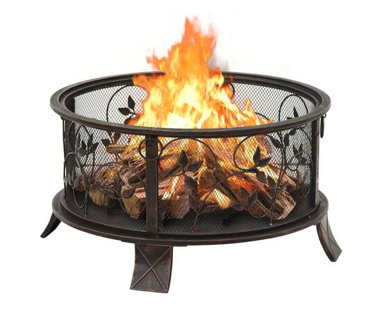 Vatră de foc rustică, cu vătrai, 67,5 cm, oțel, xxl, 4 image