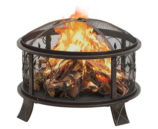 Vatră de foc rustică, cu vătrai, 67,5 cm, oțel, xxl, 3 image