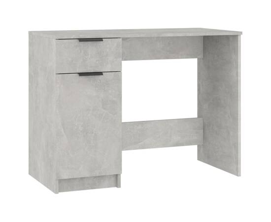 Birou, gri beton, 100x50x75 cm, lemn prelucrat, 2 image