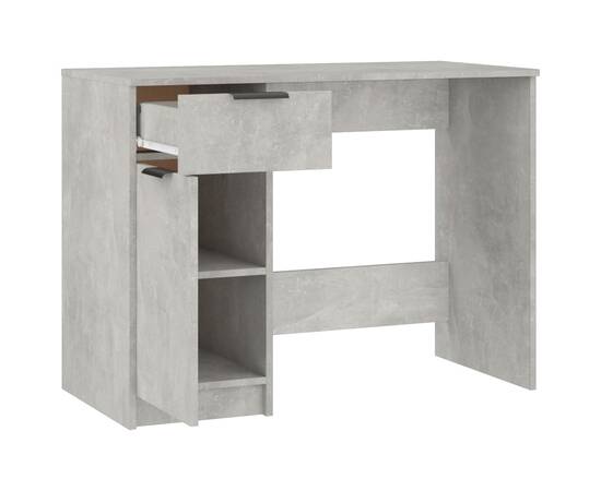 Birou, gri beton, 100x50x75 cm, lemn prelucrat, 6 image