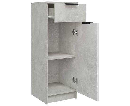 Dulap de baie, gri beton, 32x34x90 cm, lemn compozit, 8 image