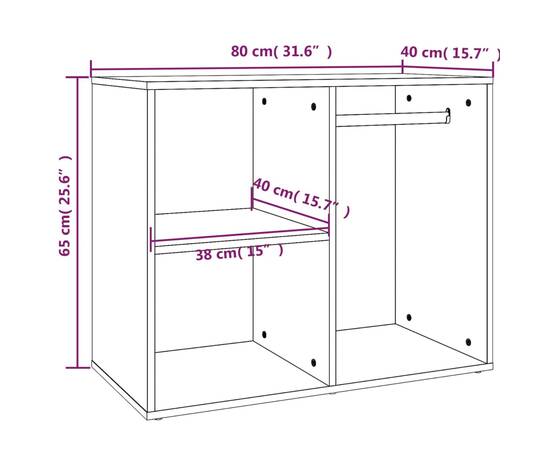 Dulap de dressing, stejar sonoma, 80x40x65 cm, lemn compozit, 7 image