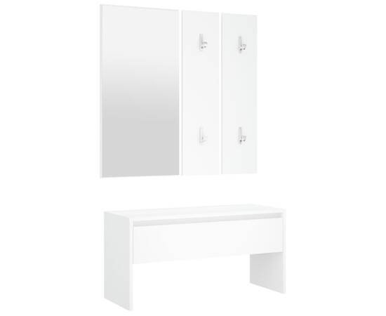 Set de mobilier pentru hol, alb, lemn prelucrat, 2 image