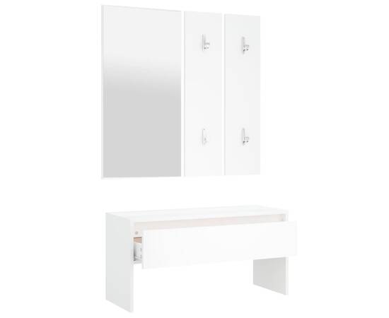 Set de mobilier pentru hol, alb, lemn prelucrat, 6 image