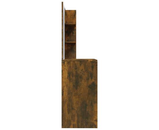 Masă de toaletă cu oglindă, stejar fumuriu, 74,5x40x141 cm, 8 image