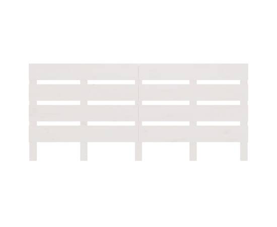 Tăblie de pat, alb, 135x3x80 cm, lemn masiv de pin, 3 image