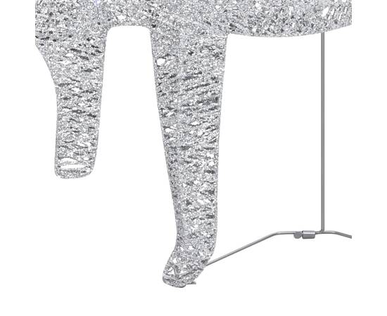 Decor de crăciun cu reni și sanie, 60 led-uri argintiu exterior, 5 image