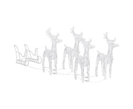 Decorațiune de crăciun cu reni și sanie, 240 led-uri, acril, 2 image