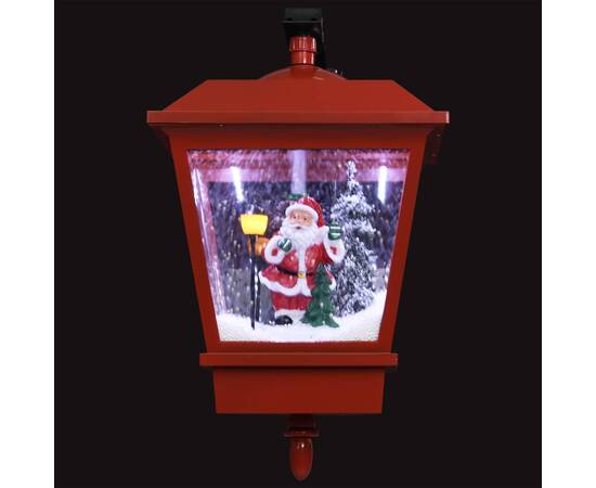 Felinar de perete cu leduri și moș crăciun, roșu, 40x27x45 cm, 4 image