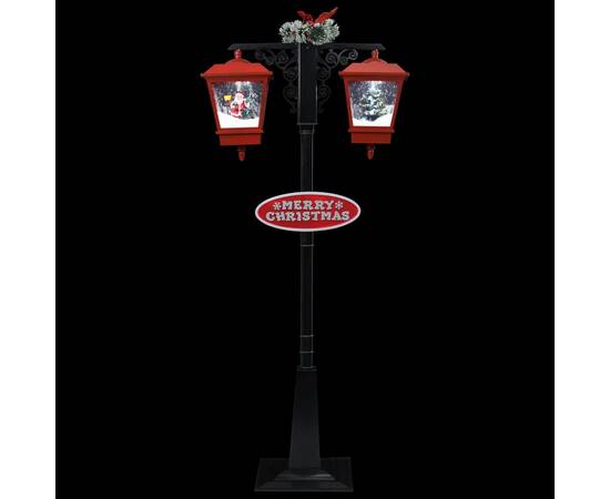 Felinar stradal cu moș crăciun, negru/roșu, 81x40x188 cm pvc, 5 image