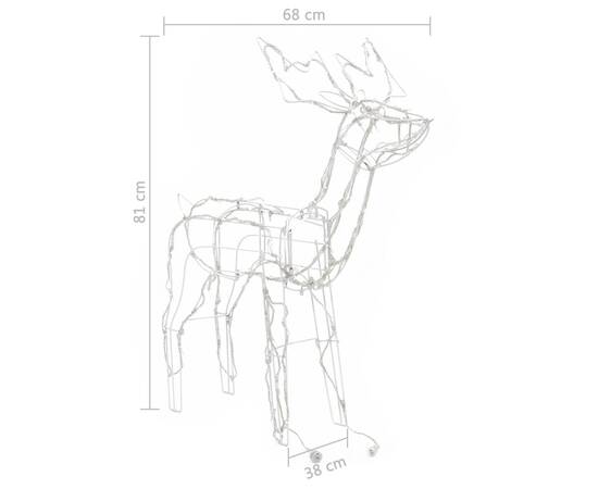 Instalație de lumini de crăciun cu reni, 3 piese, 229 led-uri, 8 image