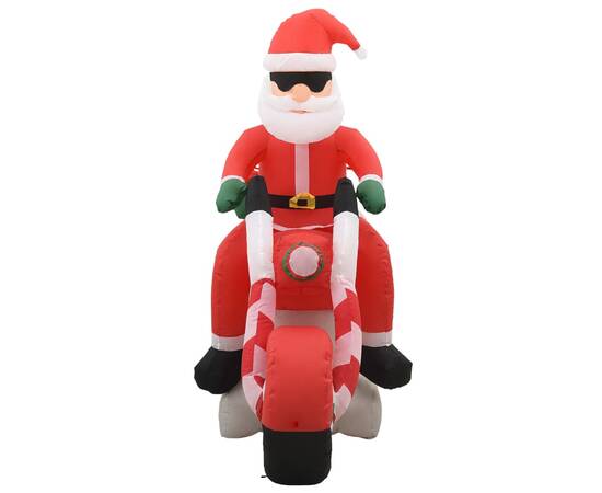 Moș crăciun pe motocicletă gonflabil, led, ip44, 160 cm, 4 image