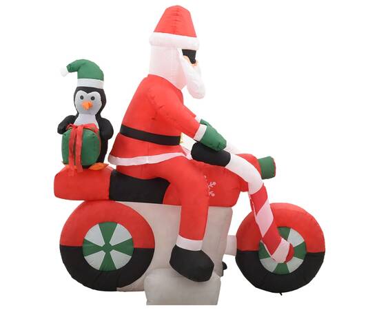 Moș crăciun pe motocicletă gonflabil, led, ip44, 160 cm, 5 image