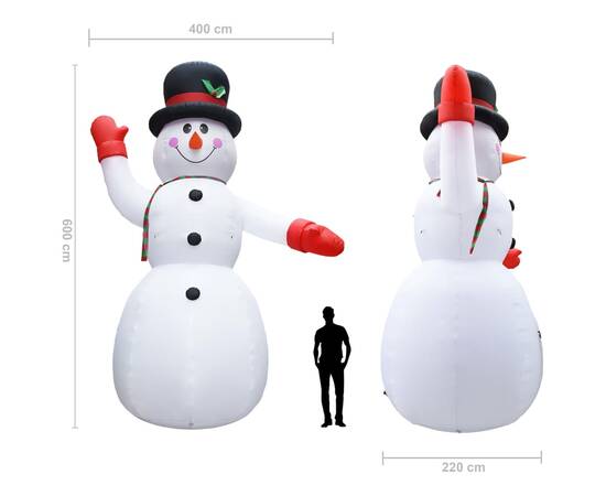 Om de zăpadă gonflabil pentru crăciun cu led, ip44, 600 cm, xxl, 10 image