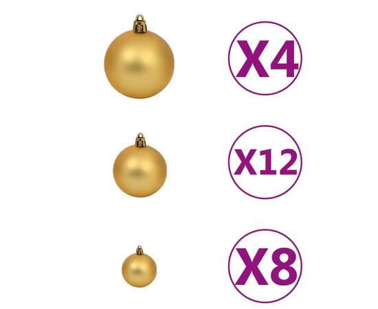 Set globuri de crăciun 100 buc. 3/4/6 cm, maro/bronz/auriu, 4 image