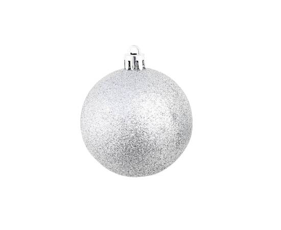 Set globuri de crăciun 100 de piese, 3/4/6 cm, argintiu, 5 image