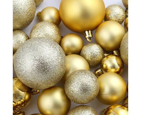 Set globuri de crăciun 100 de piese, 3/4/6 cm, auriu, 11 image
