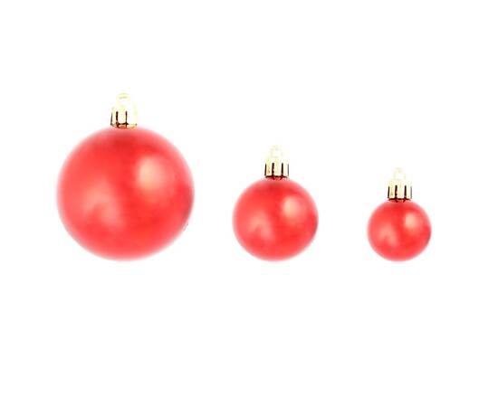 Set globuri de crăciun 100 de piese, 3/4/6 cm, roșu, 6 image