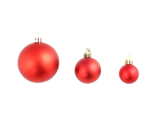 Set globuri de crăciun 100 de piese, 3/4/6 cm, roșu, 4 image