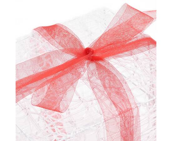 Cutii cadou de crăciun decorative, 3 buc., multicolor, acril, 6 image