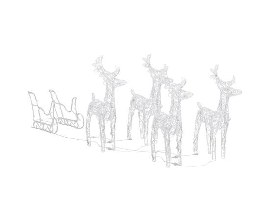 Decorațiune de crăciun cu reni și sanie, 280x28x55, acril, 5 image