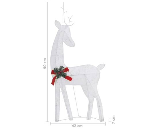 Familie reni de crăciun, argintiu/alb rece, 270x7x90 cm, plasă, 11 image