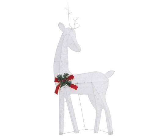 Familie reni de crăciun, argintiu/alb rece, 270x7x90 cm, plasă, 5 image